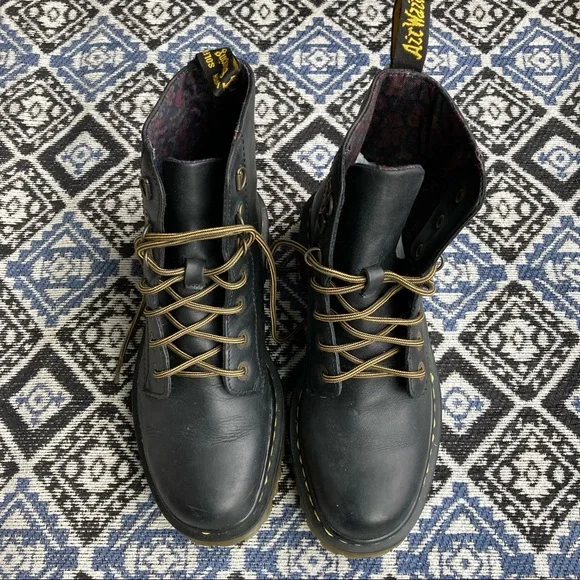 Dr. Martens Luana Black Leather Combat Boots Doc Martens - Picture 8 of 12